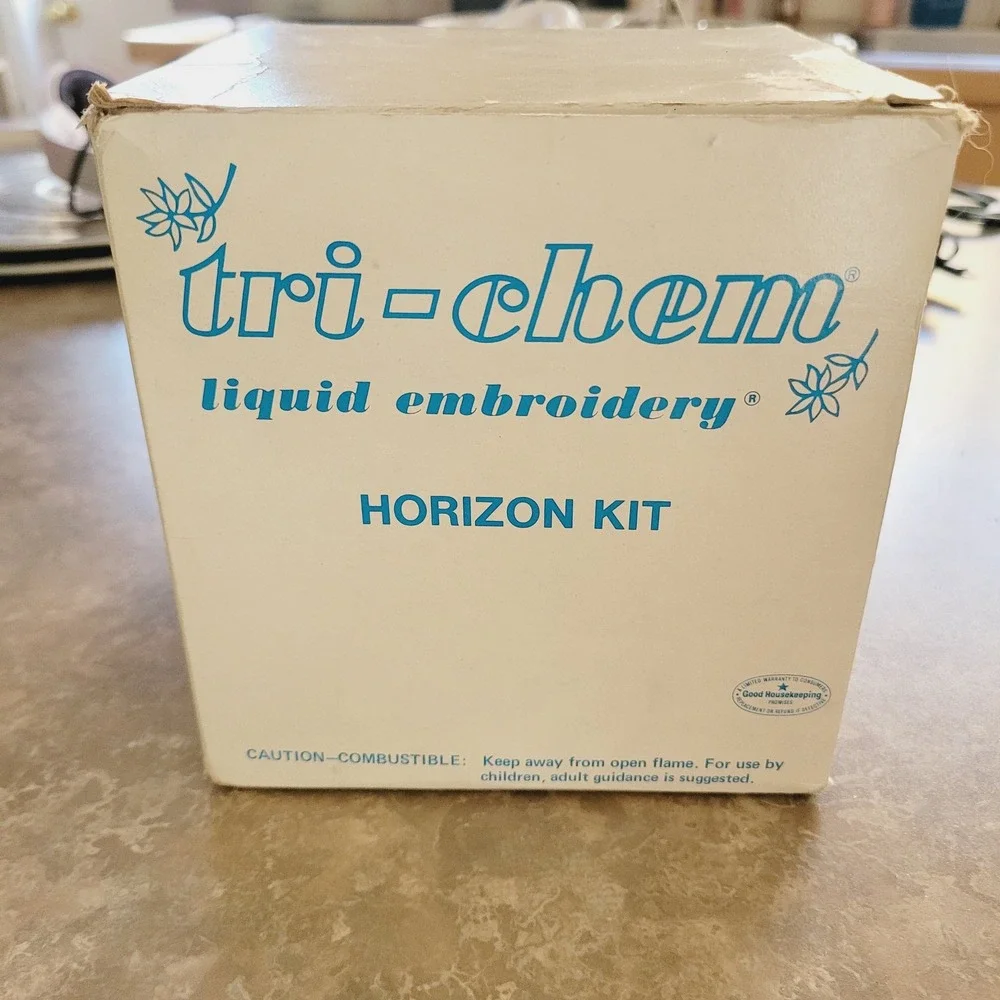 Vintage Tri-Chem Liquid Embroidery Horizon Kit 2 NIB Tubes Butterscotch Burgundy